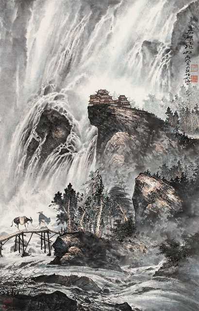 姚大统 飞虹图 立轴
